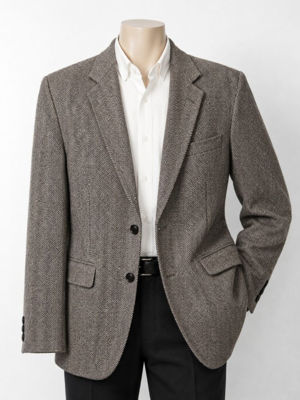 Imperial by Haggar 100% pure wool herringbone Blazer/ coat size 40, Made in usa